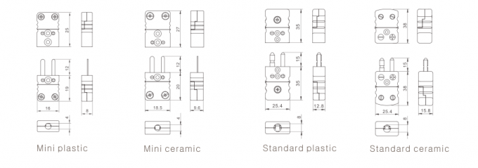 R / S datilografa a componentes do par termoelétrico o Pin liso ÔMEGA padrão conectores termoplásticos