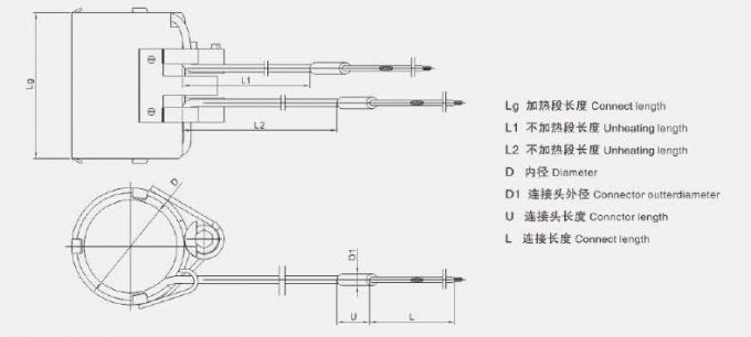 ISO9001 calefatores de bobina axiais da braçadeira do CE/UL para a modelagem por injeção plástica do corredor quente